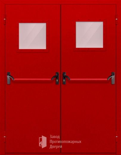 Фото двери «Двупольная со стеклопакетом и антипаникой (красная)» в Ликино-Дулёво