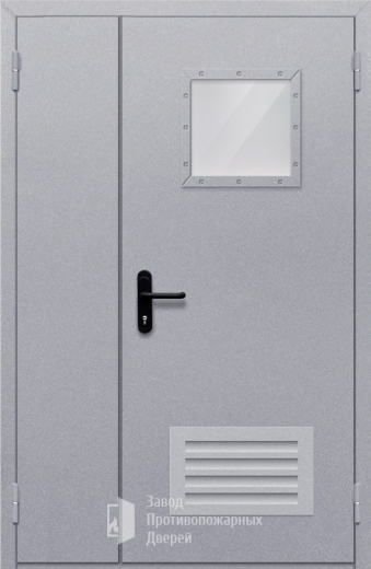 Фото двери «Полуторная со стеклопакетом и решеткой» в Ликино-Дулёво