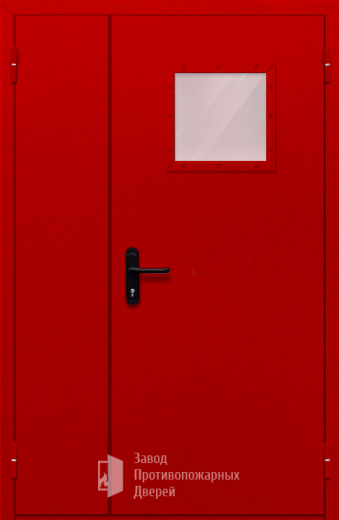 Фото двери «Полуторная со стеклопакетом (красная)» в Ликино-Дулёво