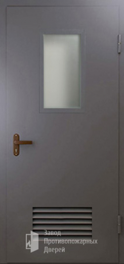 Фото двери «Техническая дверь №5 со стеклом и решеткой» в Ликино-Дулёво