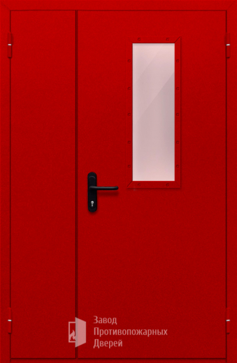 Фото двери «Полуторная со стеклом (красная)» в Ликино-Дулёво