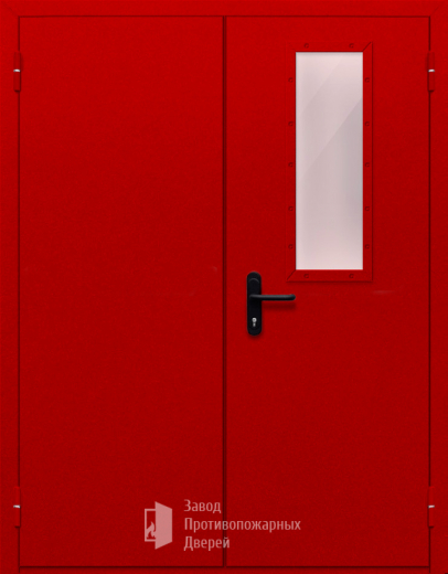 Фото двери «Двупольная со стеклом (красная)» в Ликино-Дулёво