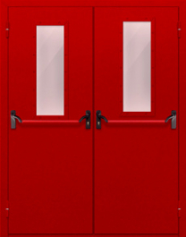Фото двери «Двупольная с стеклом и антипаникой (красная)» в Ликино-Дулёво