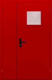 Фото двери «Полуторная со стеклопакетом (красная)» в Ликино-Дулёво