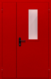 Фото двери «Полуторная со стеклом (красная)» в Ликино-Дулёво