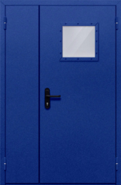 Фото двери «Полуторная со стеклопакетом (синяя)» в Ликино-Дулёво